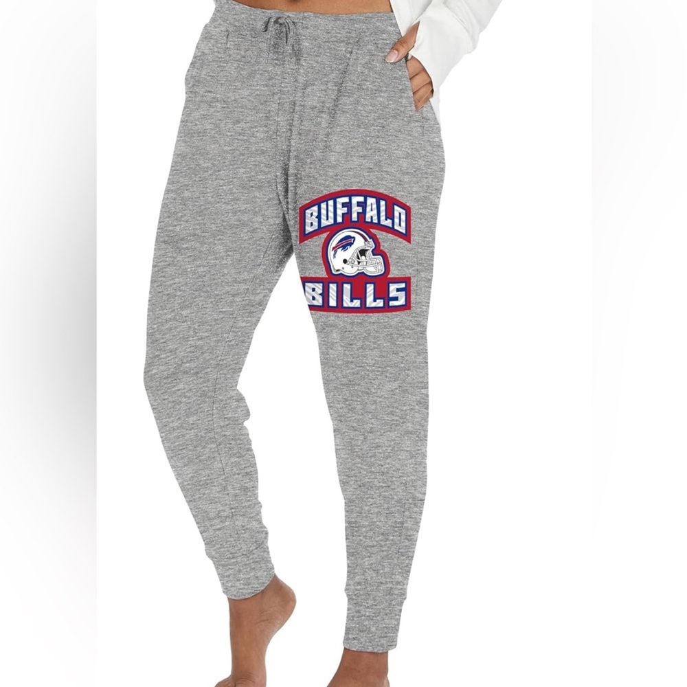 Zubaz Women's Marled Gray Soft Jogger Buffalo Bills XS